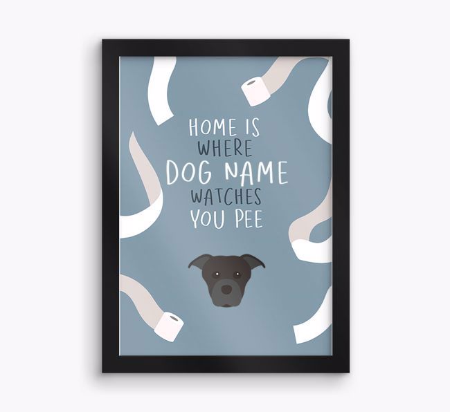 Watches You Pee: Personalised {breedFullName} Framed Print